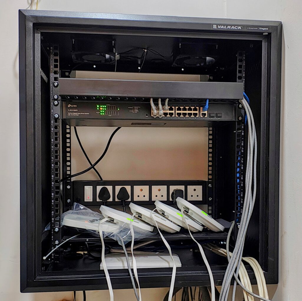 Network Rack with Wireless Devices